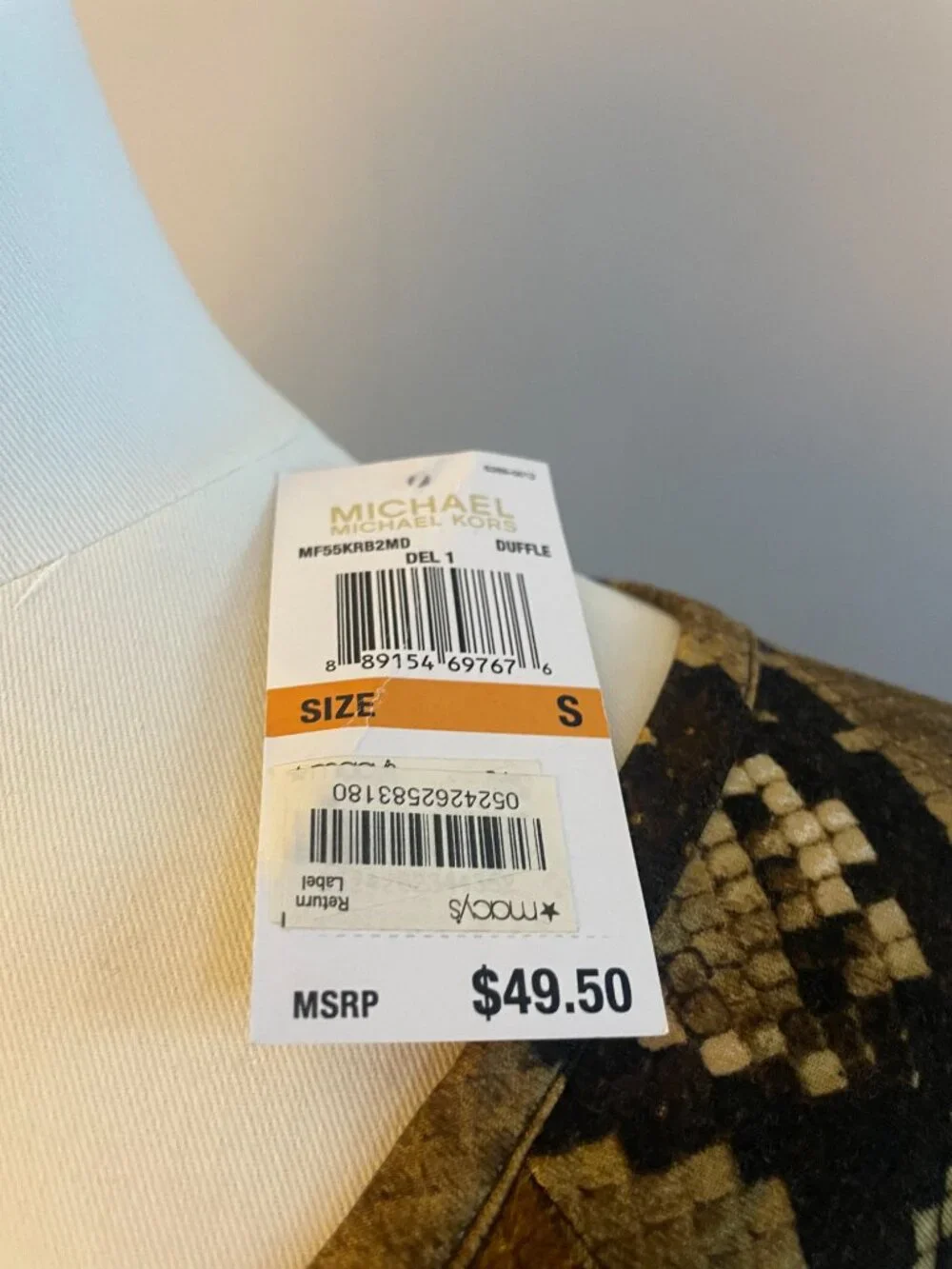 NWT Michael Kors Brown Ruched Long Sleeve Top Size S